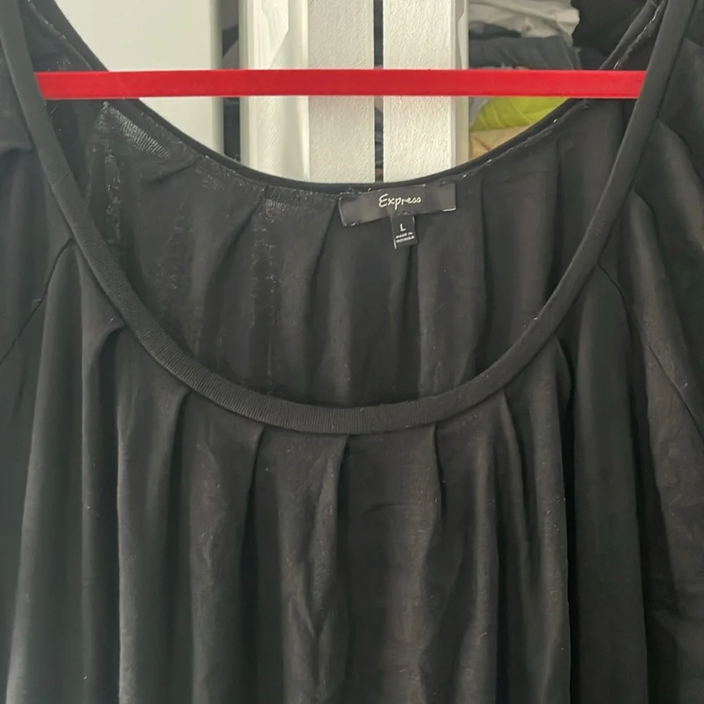 Express wide neck black dress